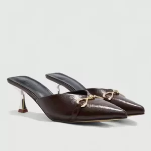 Closed-toe High Heel Sandals-Black Backless